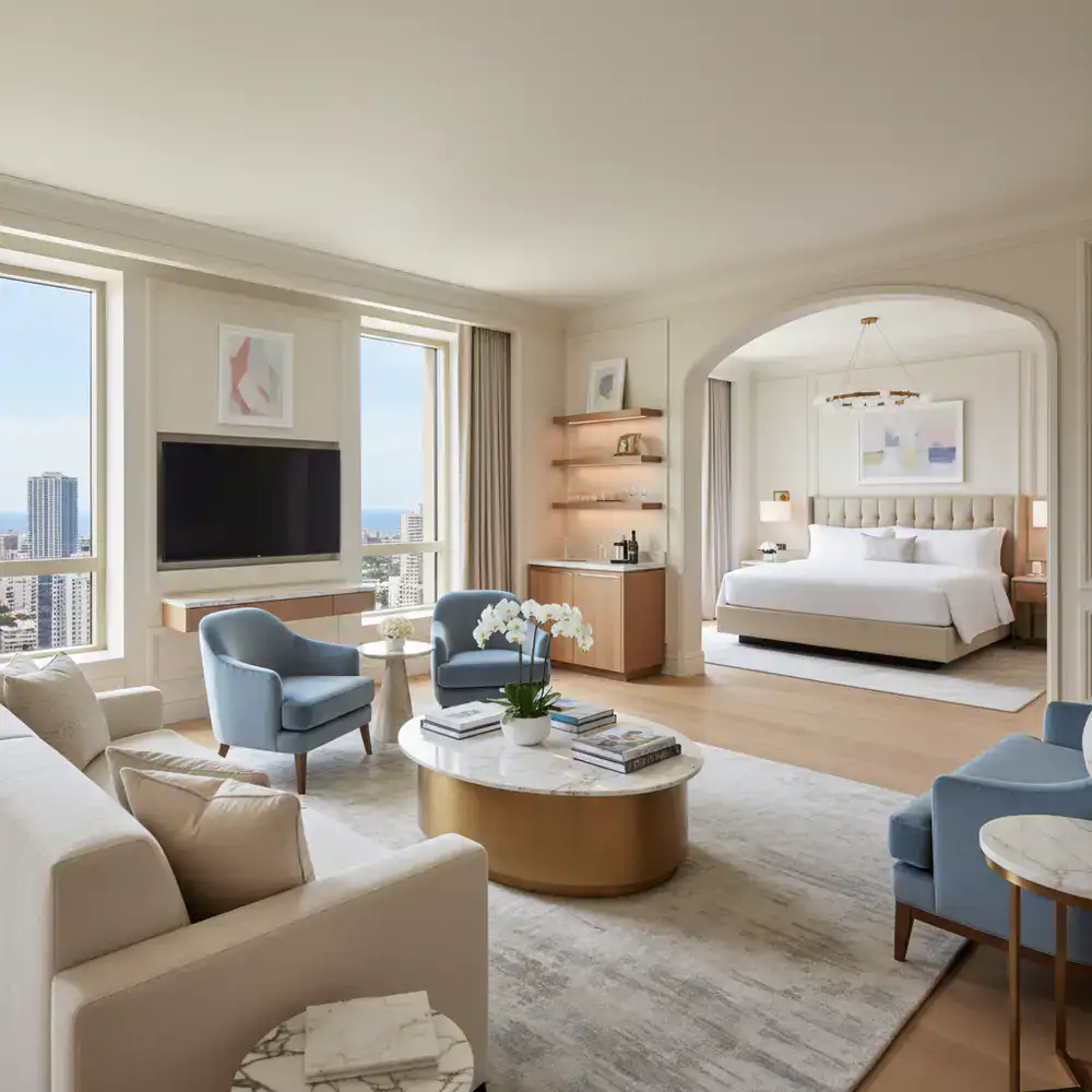 Premium hotel suite interior