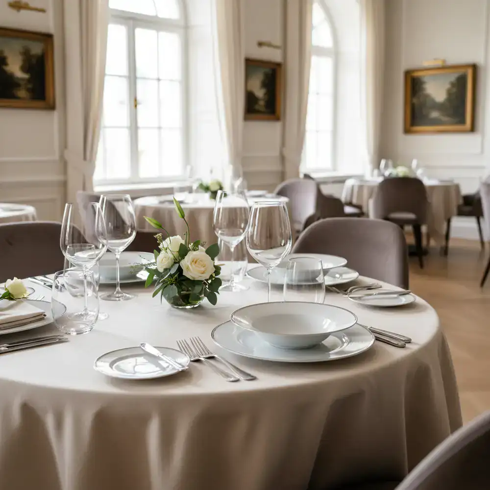 Elegant fine dining restaurant setup